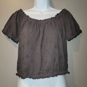 American Eagle Eyelet Crop Top Size Medium